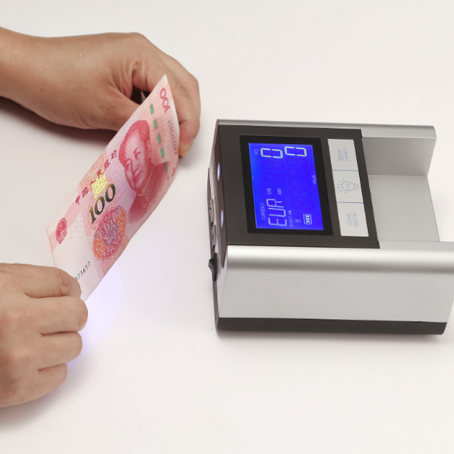 EC500  ECB  test with UV light money detector  machine currency detector with EURO,USD,Israel,CAD,GBP,AUD cash detector