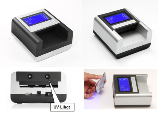 EC500  ECB  test with UV light money detector  machine currency detector with EURO,USD,Israel,CAD,GBP,AUD cash detector