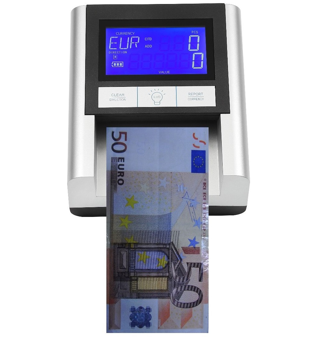 EC500  ECB  test with UV light money detector  machine currency detector with EURO,USD,Israel,CAD,GBP,AUD cash detector