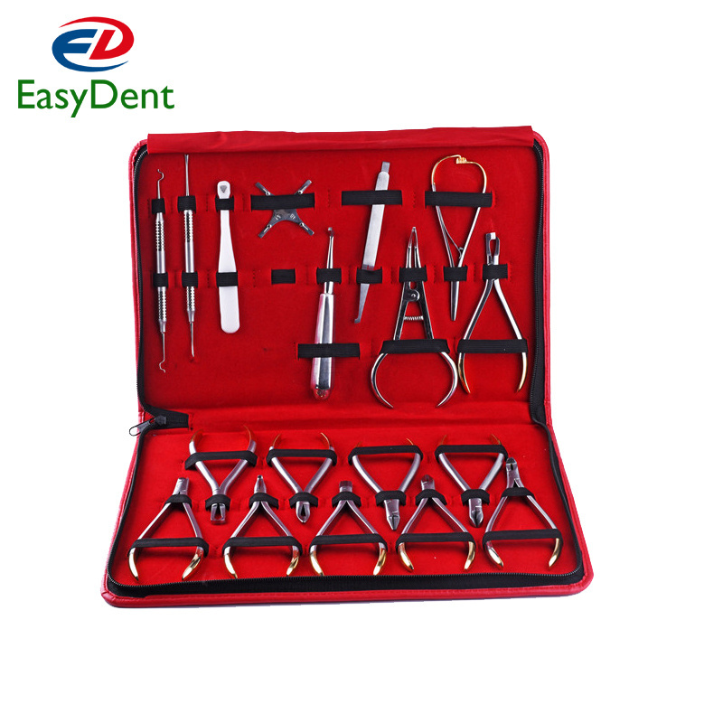 18pcs per set Dentist Orthodontic Pliers Tools Set Forming Plier Stainless Steel Instrument Archwire Cutting Bending Forceps