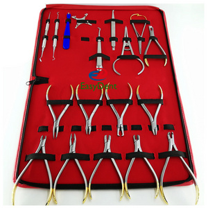 18pcs per set Dentist Orthodontic Pliers Tools Set Forming Plier Stainless Steel Instrument Archwire Cutting Bending Forceps