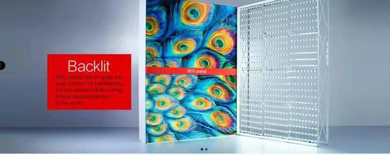 85*200*12 cm  Backlit Fabric Light Box Outdoor High Quality Stretch Fabric SEGO Mobile Light Box For Trade Show