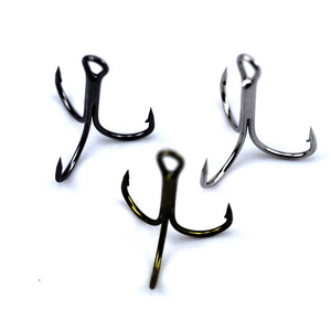 5/0# -16# Black silver copper red Wholesale Bulk Triple Strength Hooks Saltwater Barbed Anchor Double Reinforced Triple Hook