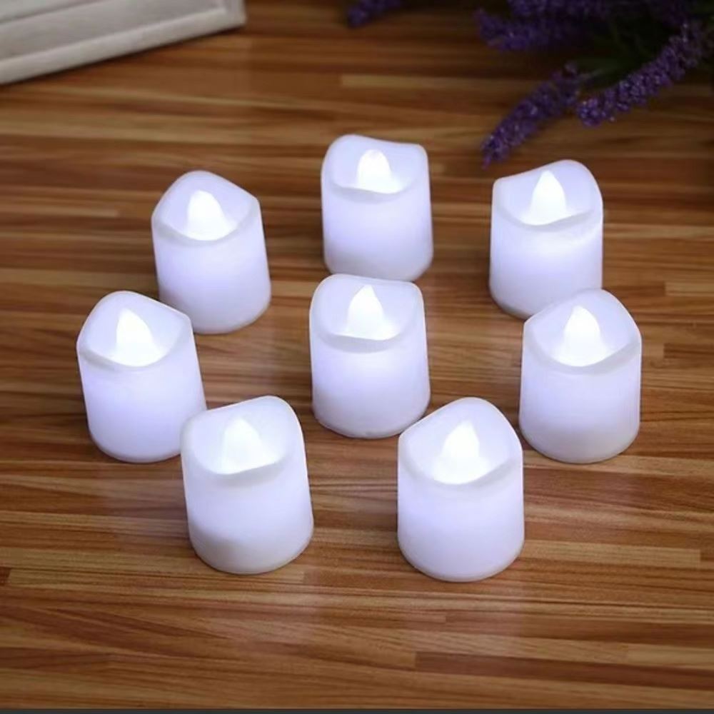 Mini Plastic Wave Mouth Flickering Flameless Battery Operated LED Tea Light Candle for Home Decor (Battery Included) led candle