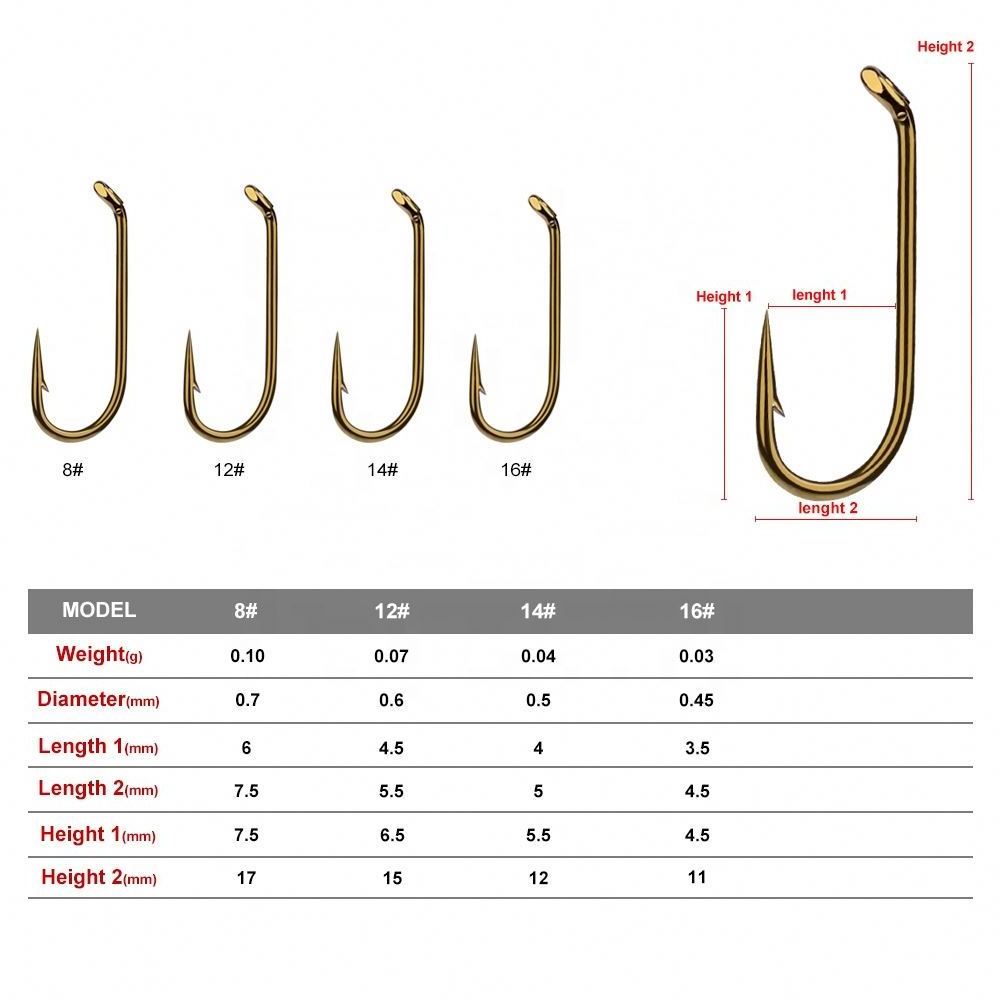 Wholesales 200pcs/bag Fly Fishing Hook  Size 8/12/14/16  fishhook Fly Hooks Fishing Trout Salmon Dry Flies Fish Hook