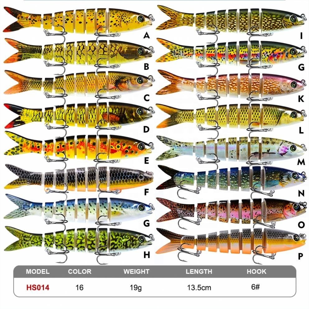 Multi-section Swimbait 8 Segmented Hard Bait Artificial Carp Fishing Lure 13.5cm 19g Multi Jointed Bass Baits