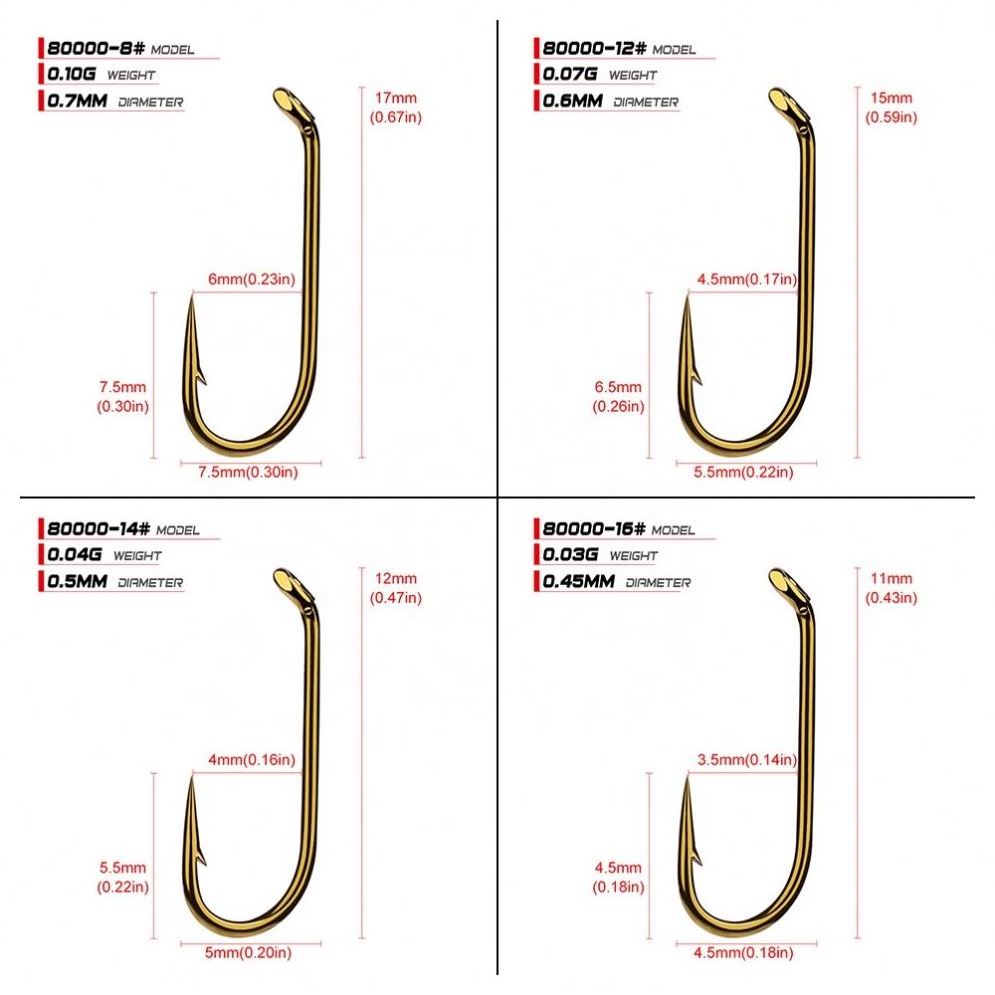 Wholesales 200pcs/bag Fly Fishing Hook  Size 8/12/14/16  fishhook Fly Hooks Fishing Trout Salmon Dry Flies Fish Hook