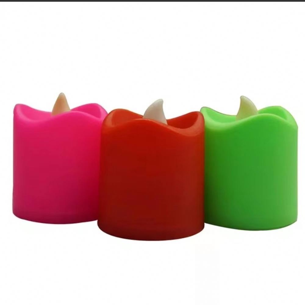 Mini Plastic Wave Mouth Flickering Flameless Battery Operated LED Tea Light Candle for Home Decor (Battery Included) led candle