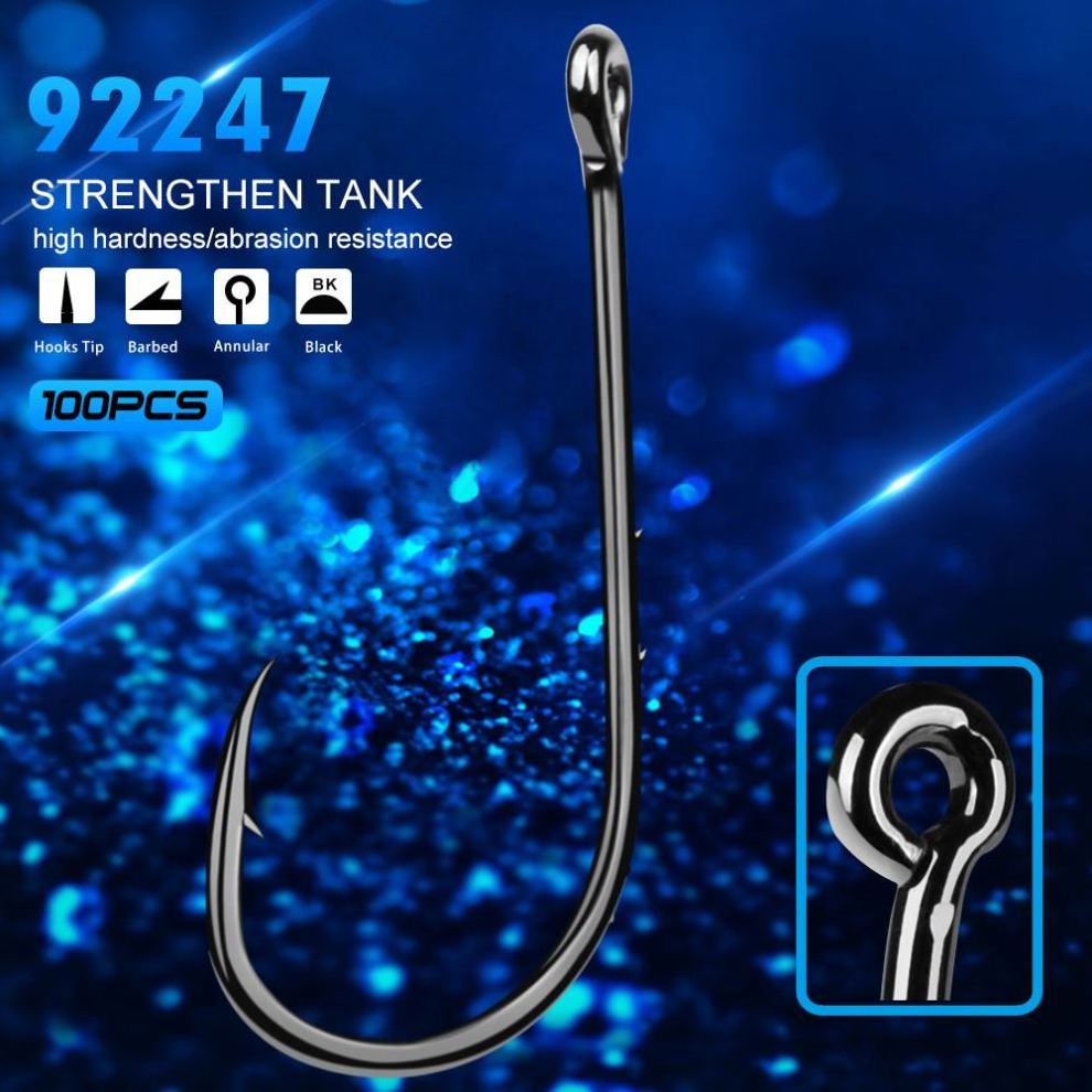 Wholesale 92247  High Carbon With 2 Barbed Single Fishing Hook Long Shank Baitholder Hooks