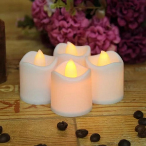 Mini Plastic Wave Mouth Flickering Flameless Battery Operated LED Tea Light Candle for Home Decor (Battery Included) led candle