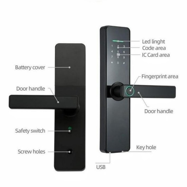 Waterproof Apartment Hotel Safety Anti-theft High Recognition Zigbee Door Lock