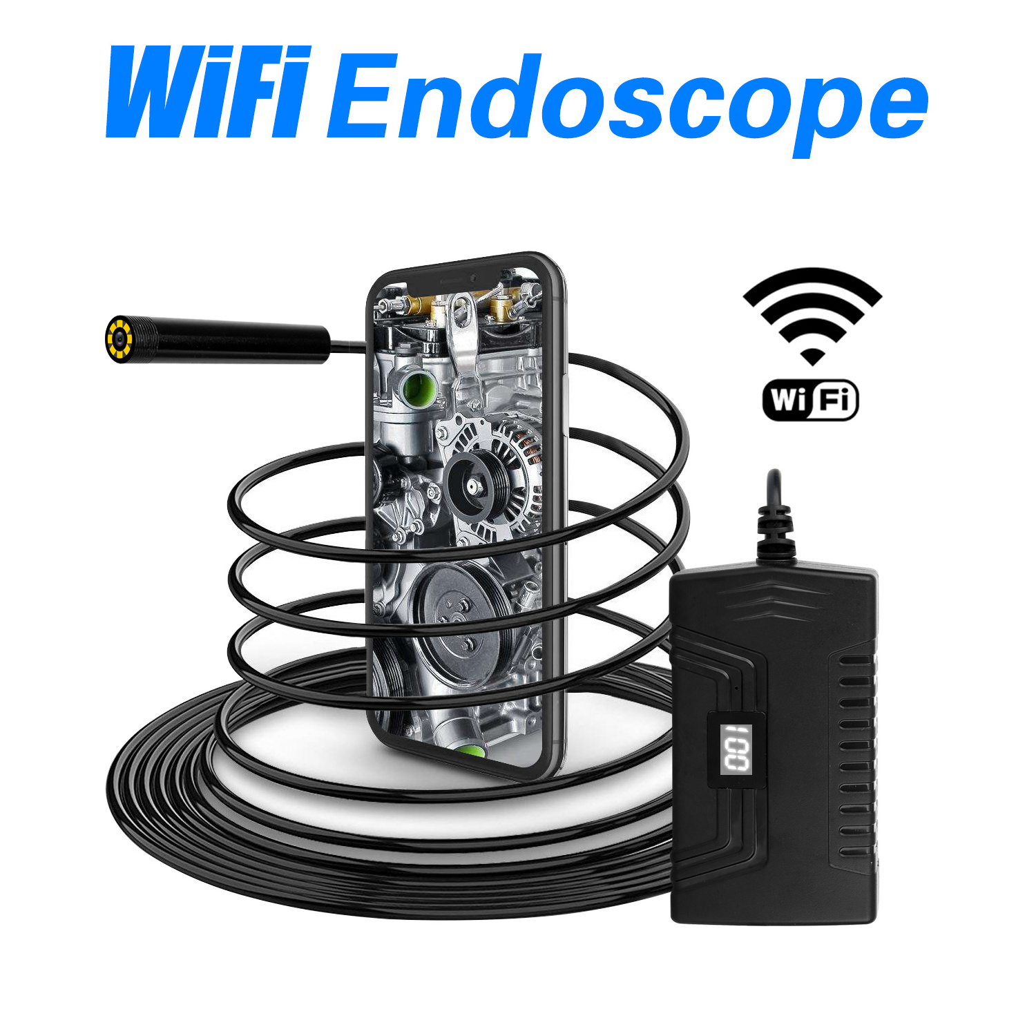 HD 1080P 5.5mm Waterproof ip68  borescope camera wireless handheld Vehicle engine inspection camera Wifi borescope