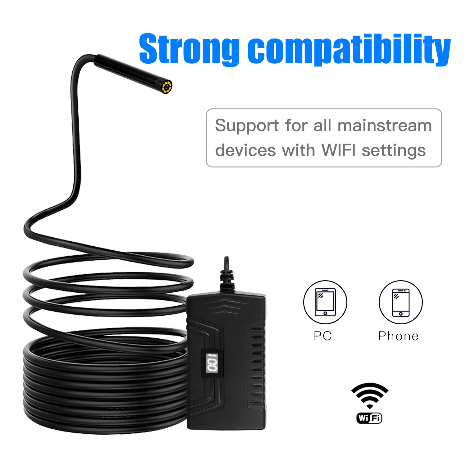 HD 1080P 5.5mm Waterproof ip68  borescope camera wireless handheld Vehicle engine inspection camera Wifi borescope