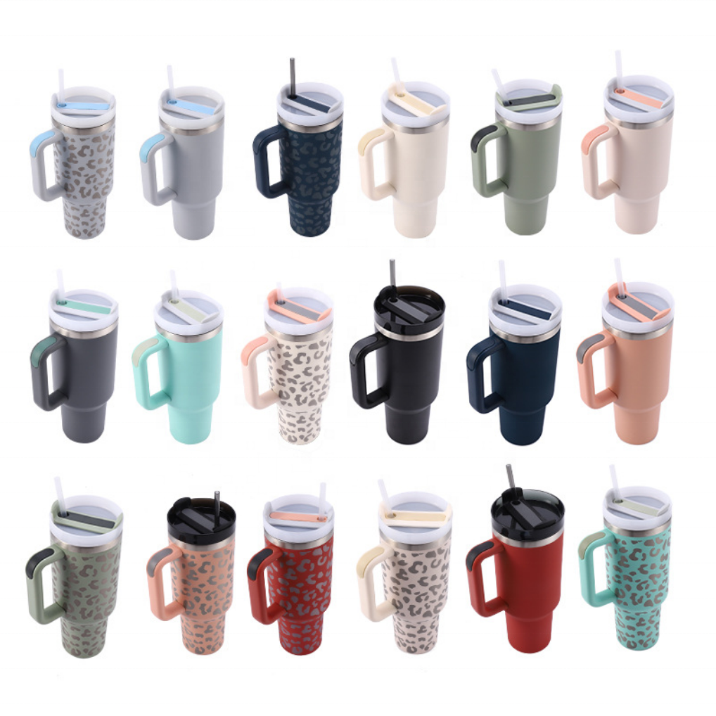 New Design Adventure Quencher vacuum metal cup stainless steel travel mug 40oz insulated handle tumbler with lids and straw