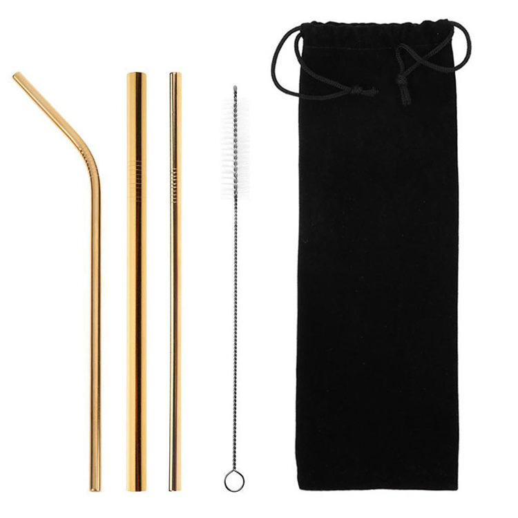 Eco Friendly Reusable Printing Metal Straws Stainless Steel 304 food grade drinking straw