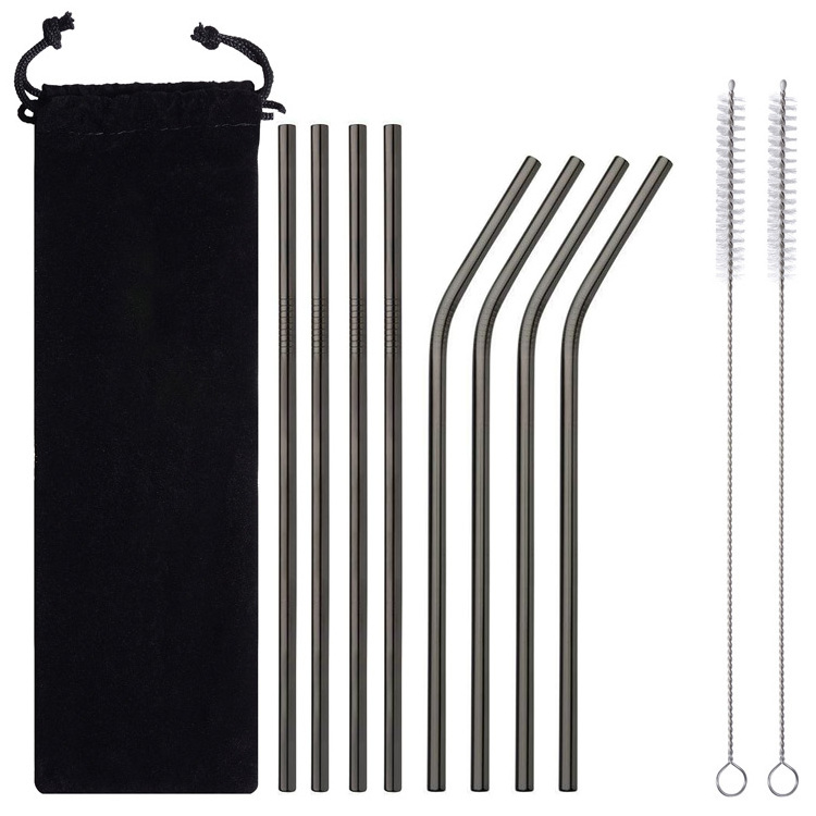 Eco Friendly Reusable Printing Metal Straws Stainless Steel 304 food grade drinking straw