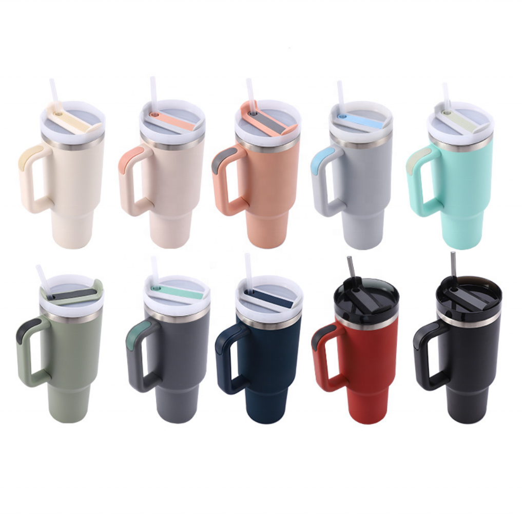 New Design Adventure Quencher vacuum metal cup stainless steel travel mug 40oz insulated handle tumbler with lids and straw