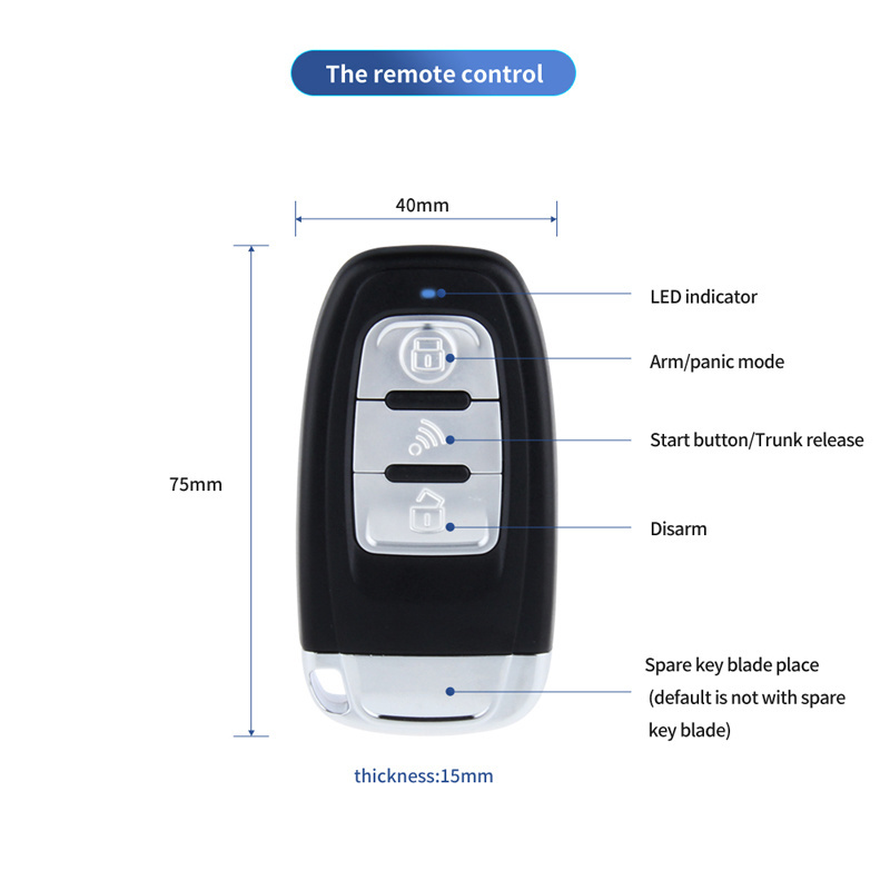 EASYGUARD microwave sensor shock warning system remote engine start push start button pke passive keyless entry alarm system