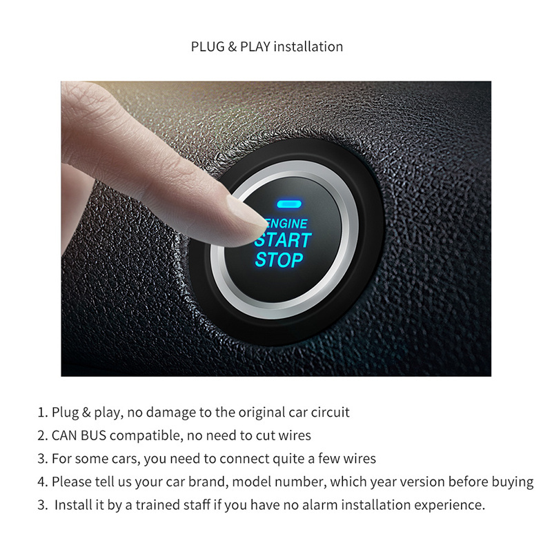 EASYGUARD CAN BUS car alarm system PKE passive keyless entry remote start plug & play fit for toyota cars push start stop button