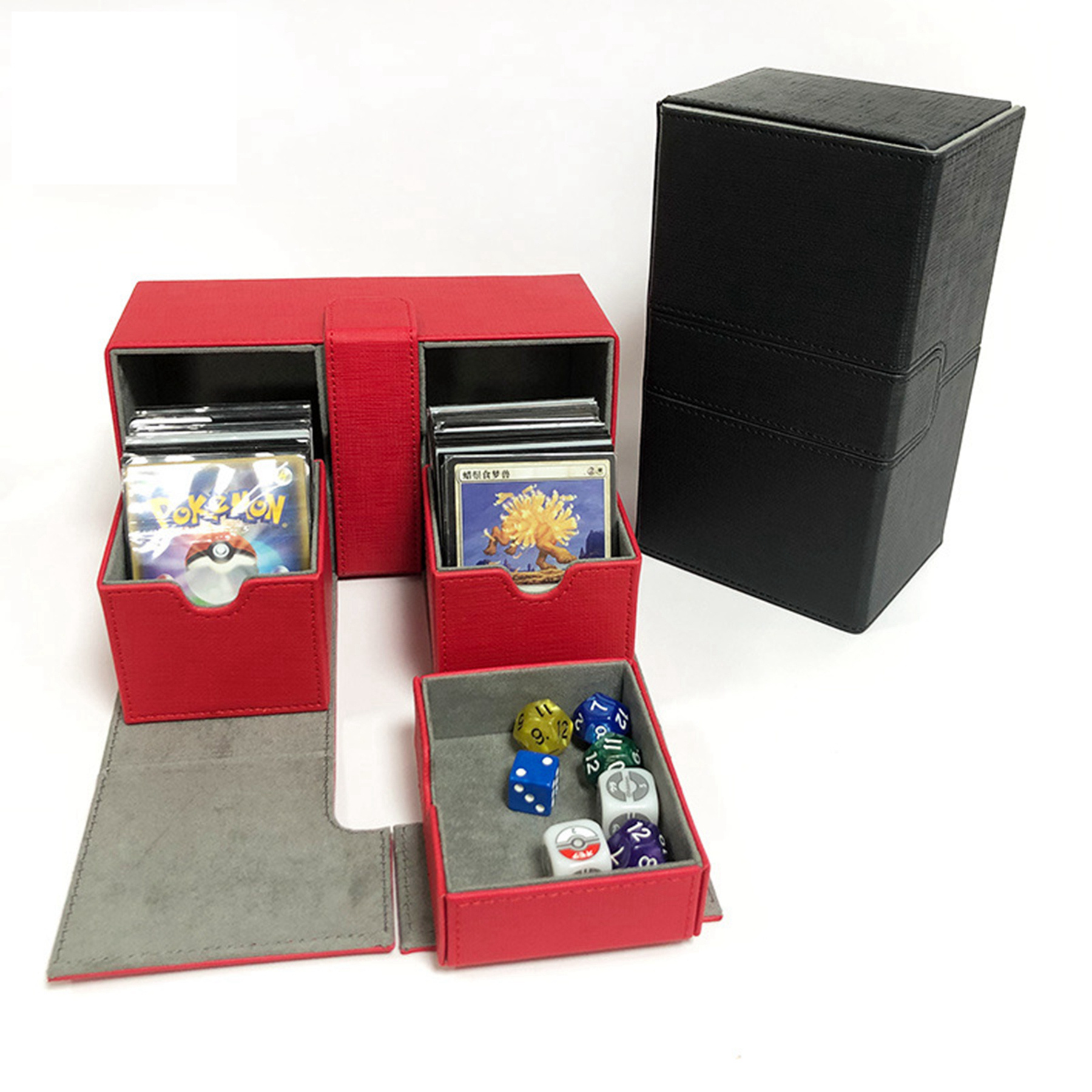 Custom Card Deck Boxes Standard Size Trading Card Storage Box for 200+ Sleeved Cards