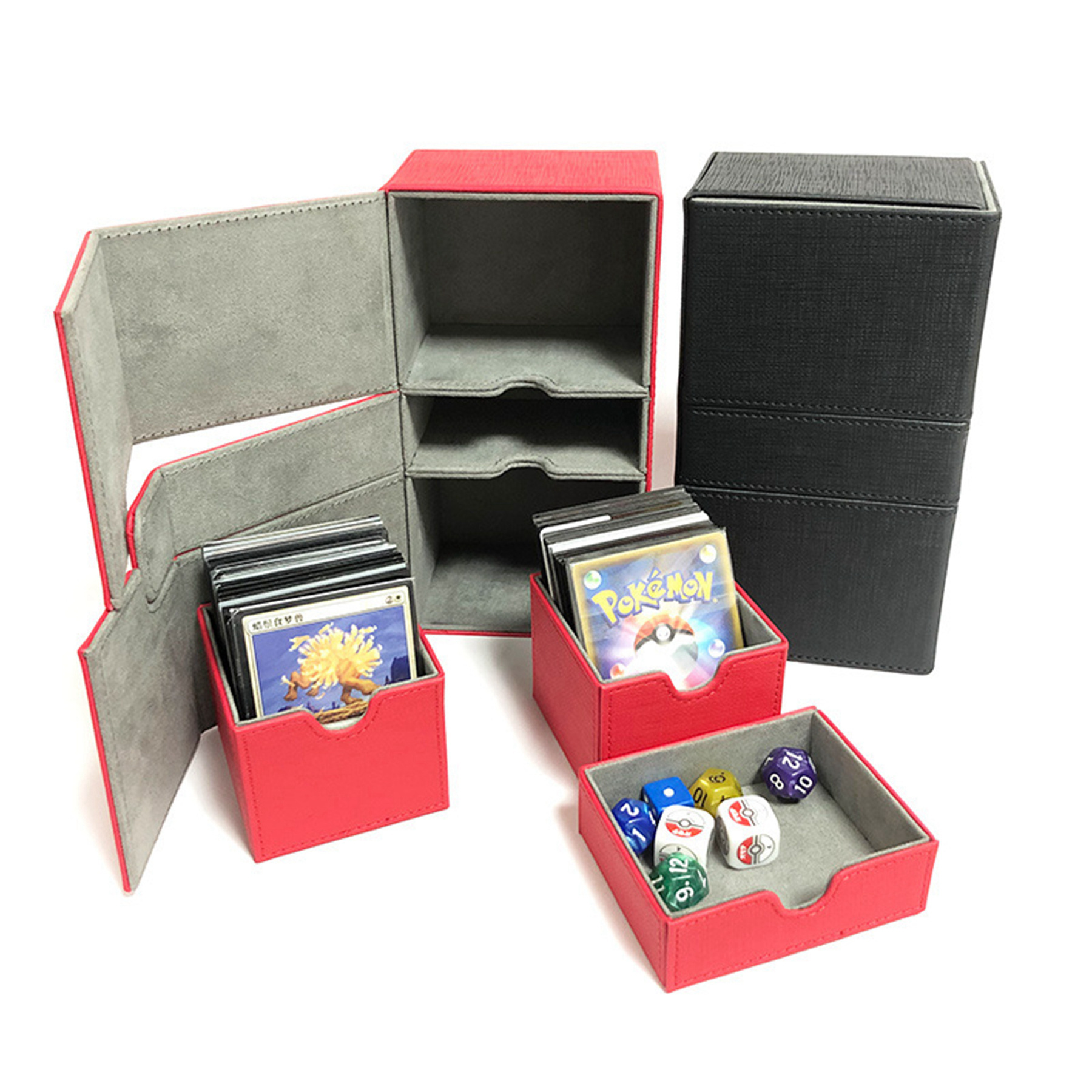 Custom Card Deck Boxes Standard Size Trading Card Storage Box for 200+ Sleeved Cards