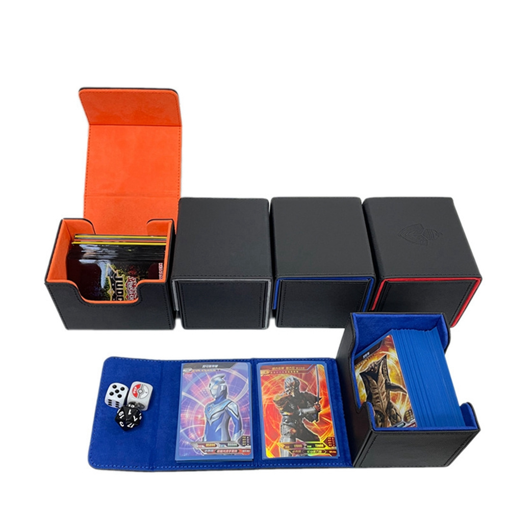 Hot Sale With Dice 200+ Flip N Tray Premium Leather Pu Game Deck Tcg Card Box