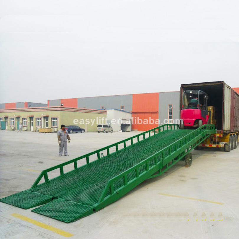 hydraulic container loading dock ramp for forklift mobile yard ramp