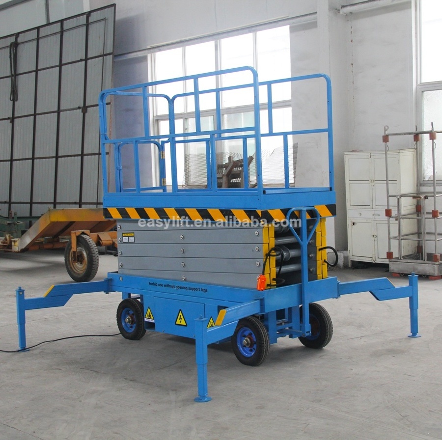 8m small platform Aerial Work Mobile Scissor Lift For Sale With Strong Tire For Sandy Road