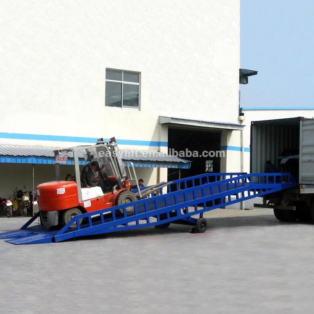 hydraulic container loading dock ramp for forklift mobile yard ramp