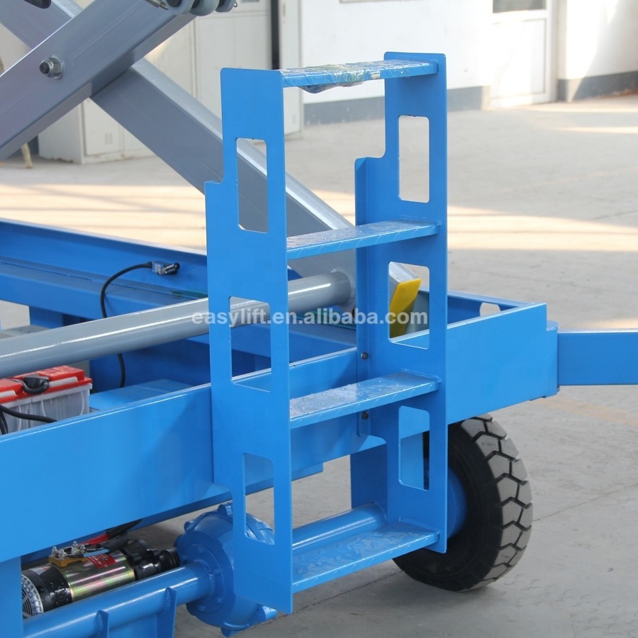 8m small platform Aerial Work Mobile Scissor Lift For Sale With Strong Tire For Sandy Road