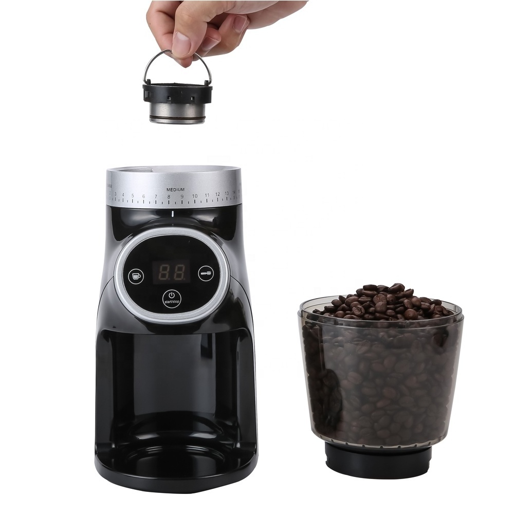 Portable electric coffee grinder/large capacity coffee grinder/quality conical burr coffee grinder