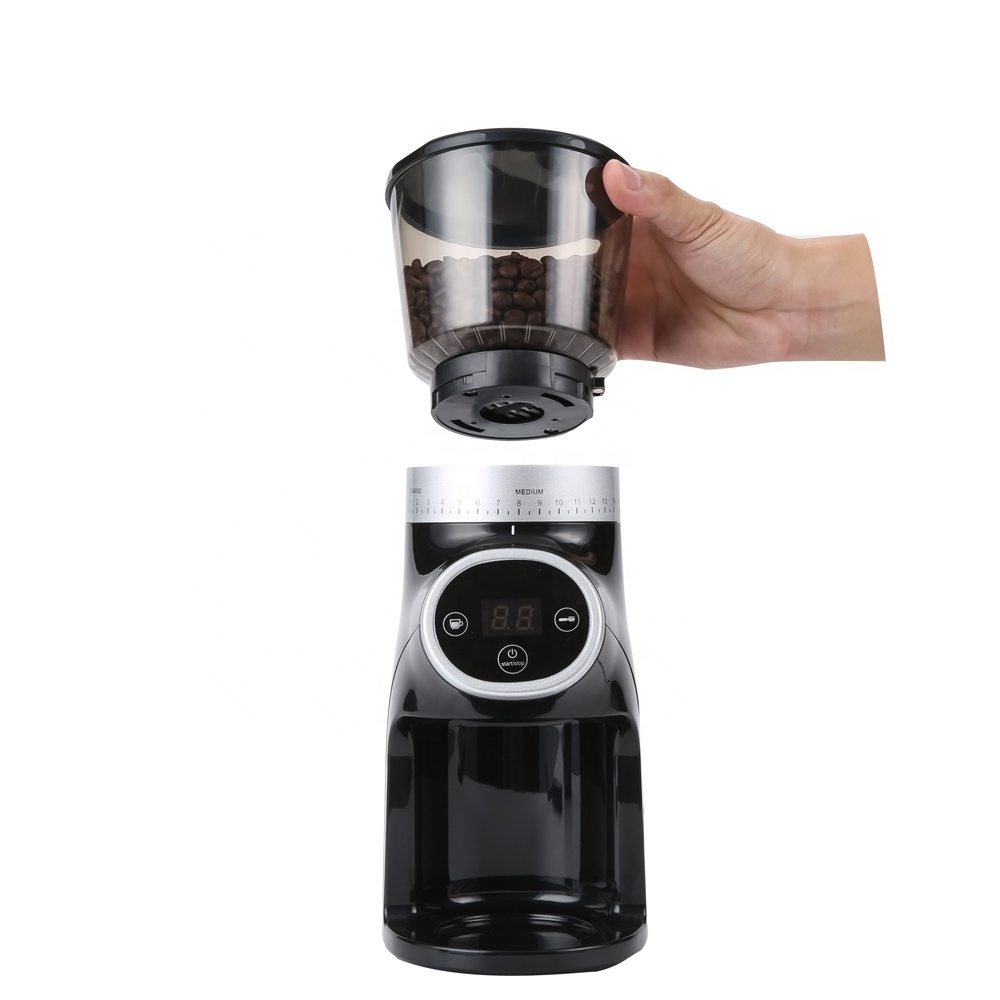 Portable electric coffee grinder/large capacity coffee grinder/quality conical burr coffee grinder