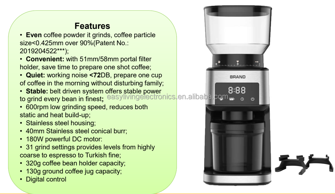 1/6 2022 Most Popular Household Espresso Coffee grinder S/S 64mm burr Small Coffee Grinder DF64 coffee