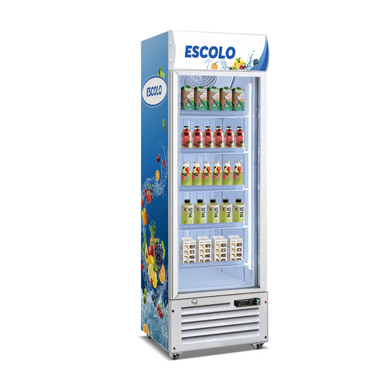 New Arrival Upright Refrigerator Showcase Over-sized Robust Compressor Drink Beverage Fridge With Lock