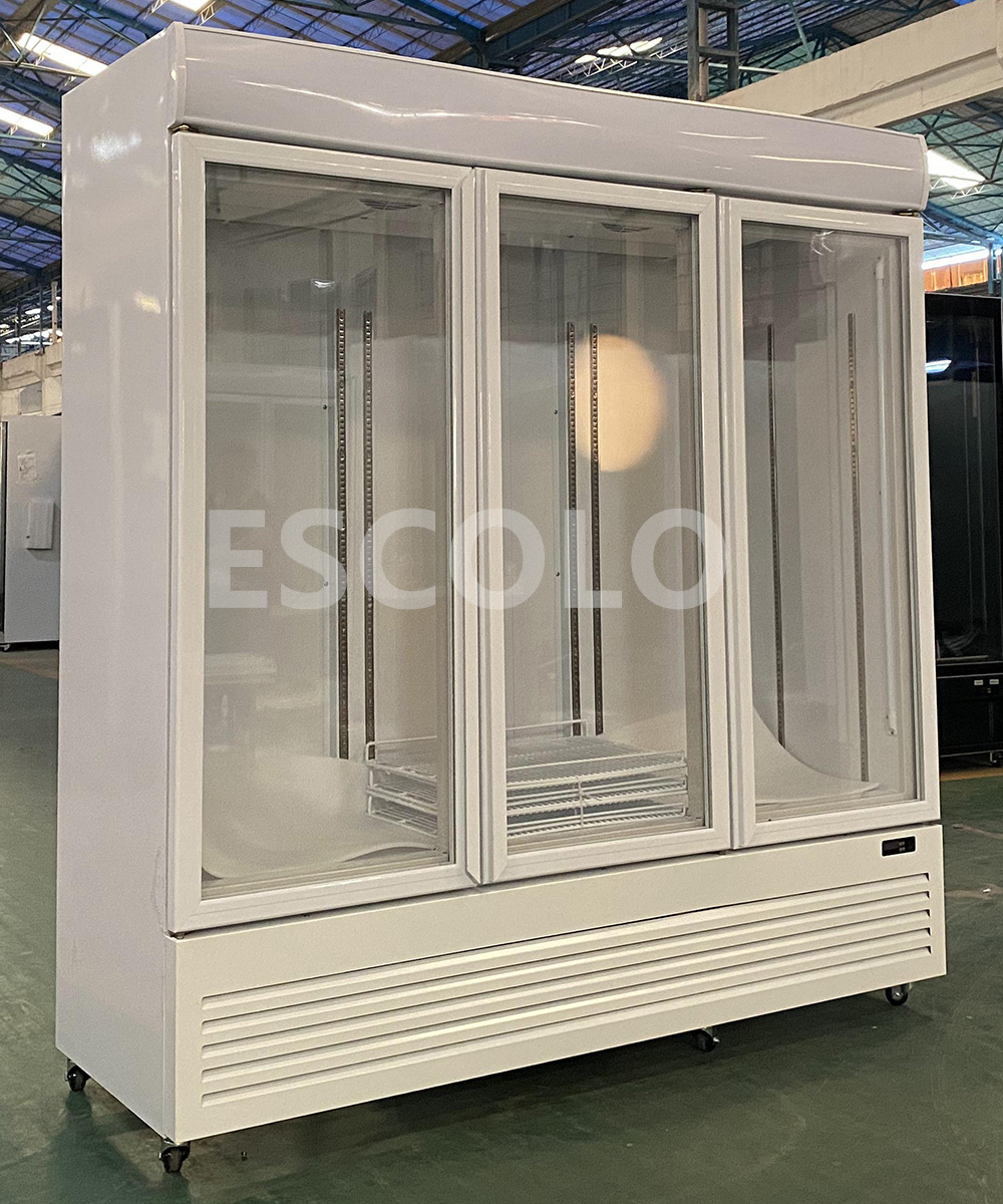 Commercial 3 Glass Door Refrigerator Ice Cream Show Chiller Upright Supermarket Congelateur Freezer