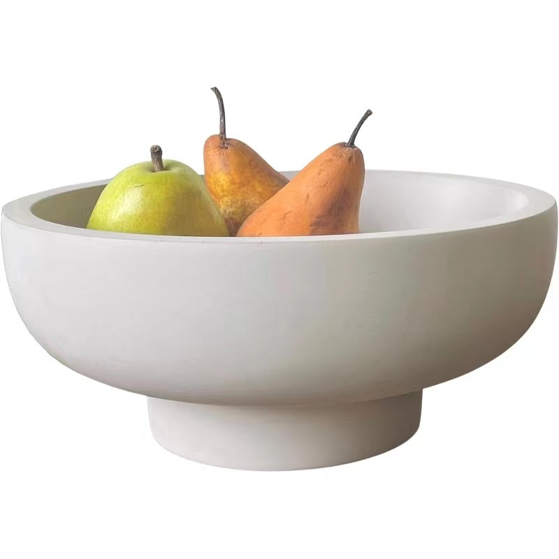 Modern Concrete Bowl Fruit Plate Centerpiece Decorative Grey Bowl White Concrete Bowl