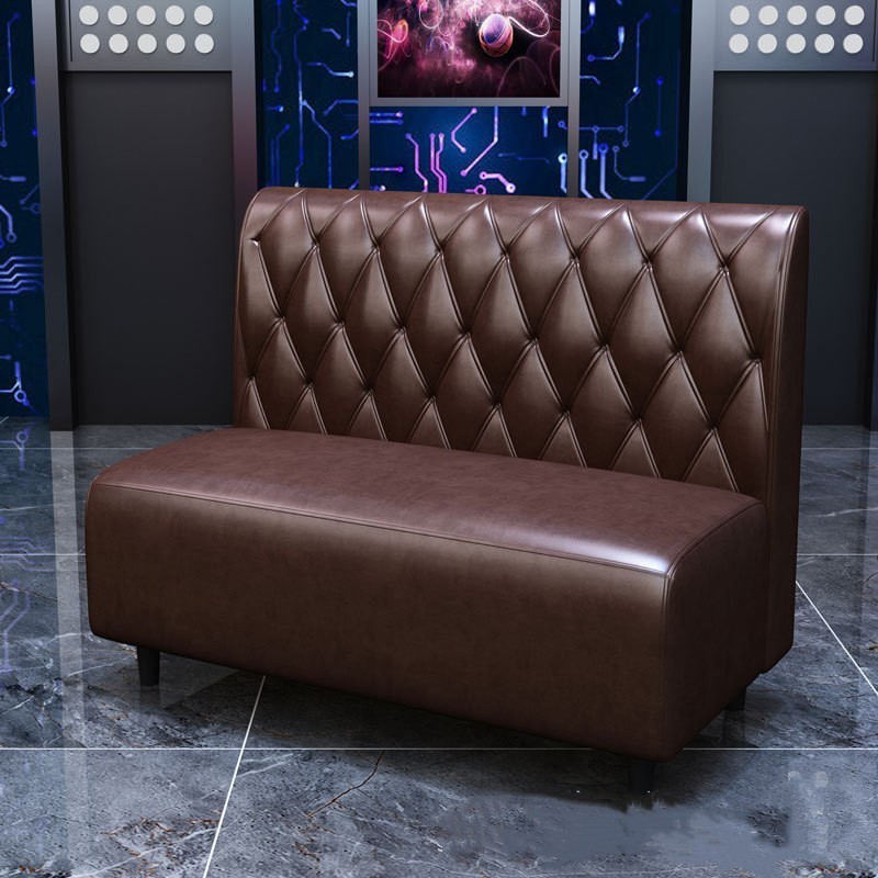 Modern Restaurant Used Leather Chesterfield Booth Retro High Back Button Tufted Sofa Cafe Bench Seating Sets