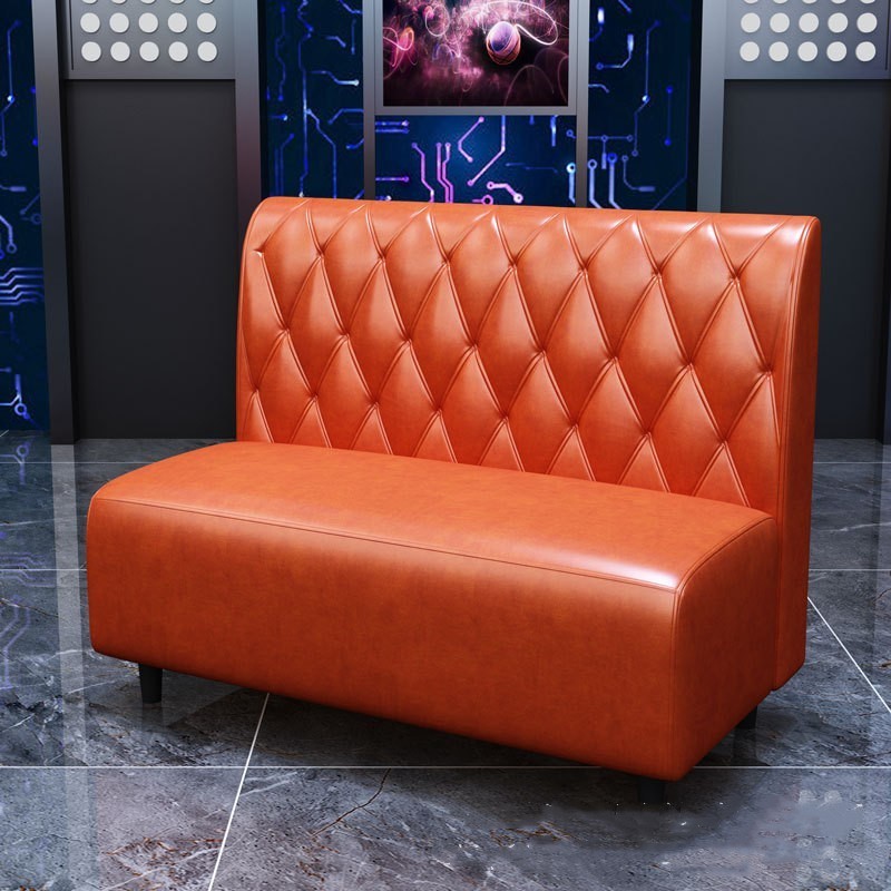 Modern Restaurant Used Leather Chesterfield Booth Retro High Back Button Tufted Sofa Cafe Bench Seating Sets