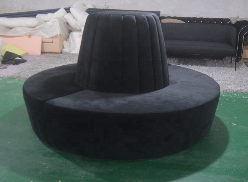 Modern Luxury High Back Velvet Upholstered Round Couches Restaurant Comfortable Booth Seating for Hotel Banquet Party