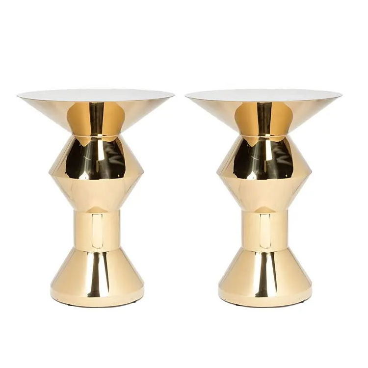 Outdoor Stainless Steel Gold Round Bar Table For Hotel Restaurant And Wedding