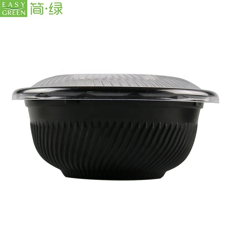 Factory Price Microwave PP Deli Box  Plastic Takeaway Food Round  Container  Disposable Ramen Bowl