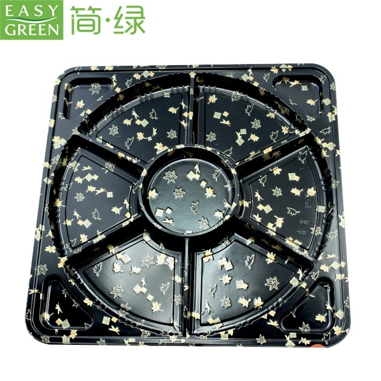 Easy Green 15 Years Factory Wholesale Plastic Disposable Sushi Food Party Tray/Tableware/Plates