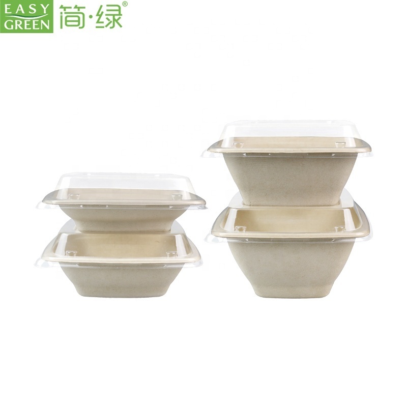 Easy Green Recyclable Eco Friendly Disposable Sugarcane Bagasse Biodegradable Take Away Lunch Fast Food Packaging Boxes