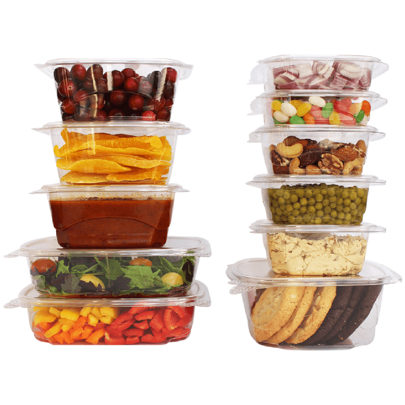 PET Disposable Plastic Boxes For Food Clamshell Packaging Salad Box