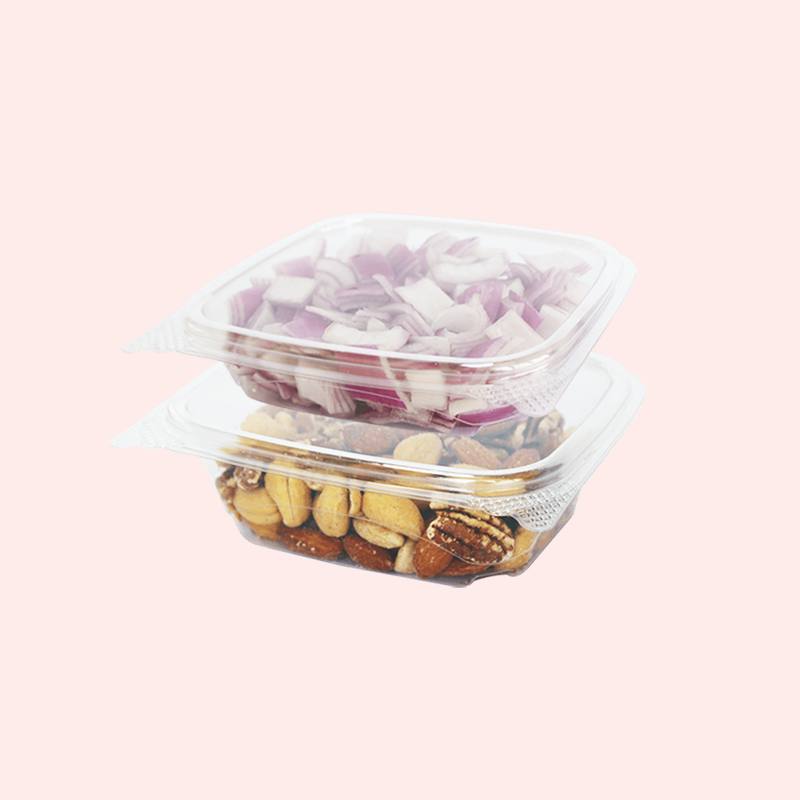 Disposable rPET plastic 8 oz salad fruit plastic box food containers