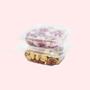 Disposable rPET plastic 8 oz salad fruit plastic box food containers