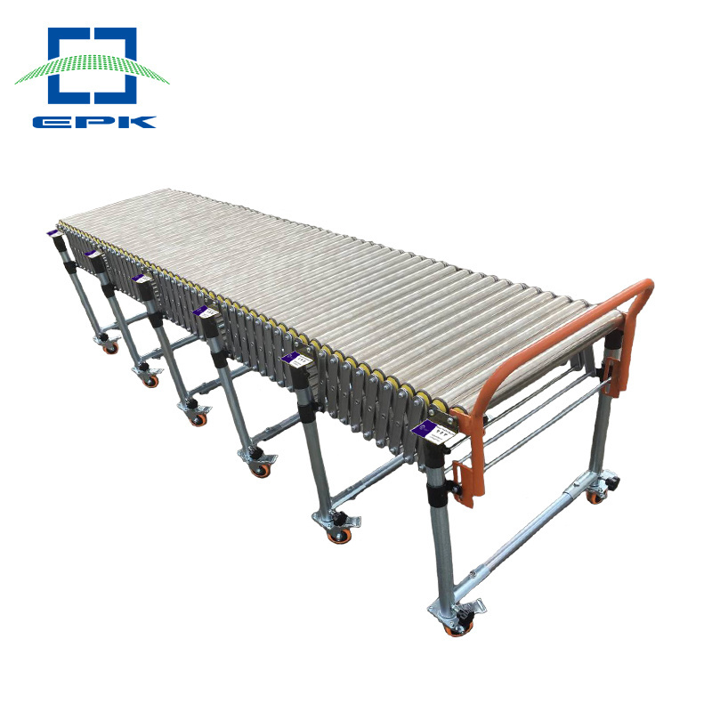 warehouse movable stainless steel flexible telescopic stable gravity roller conveyor manufacturing