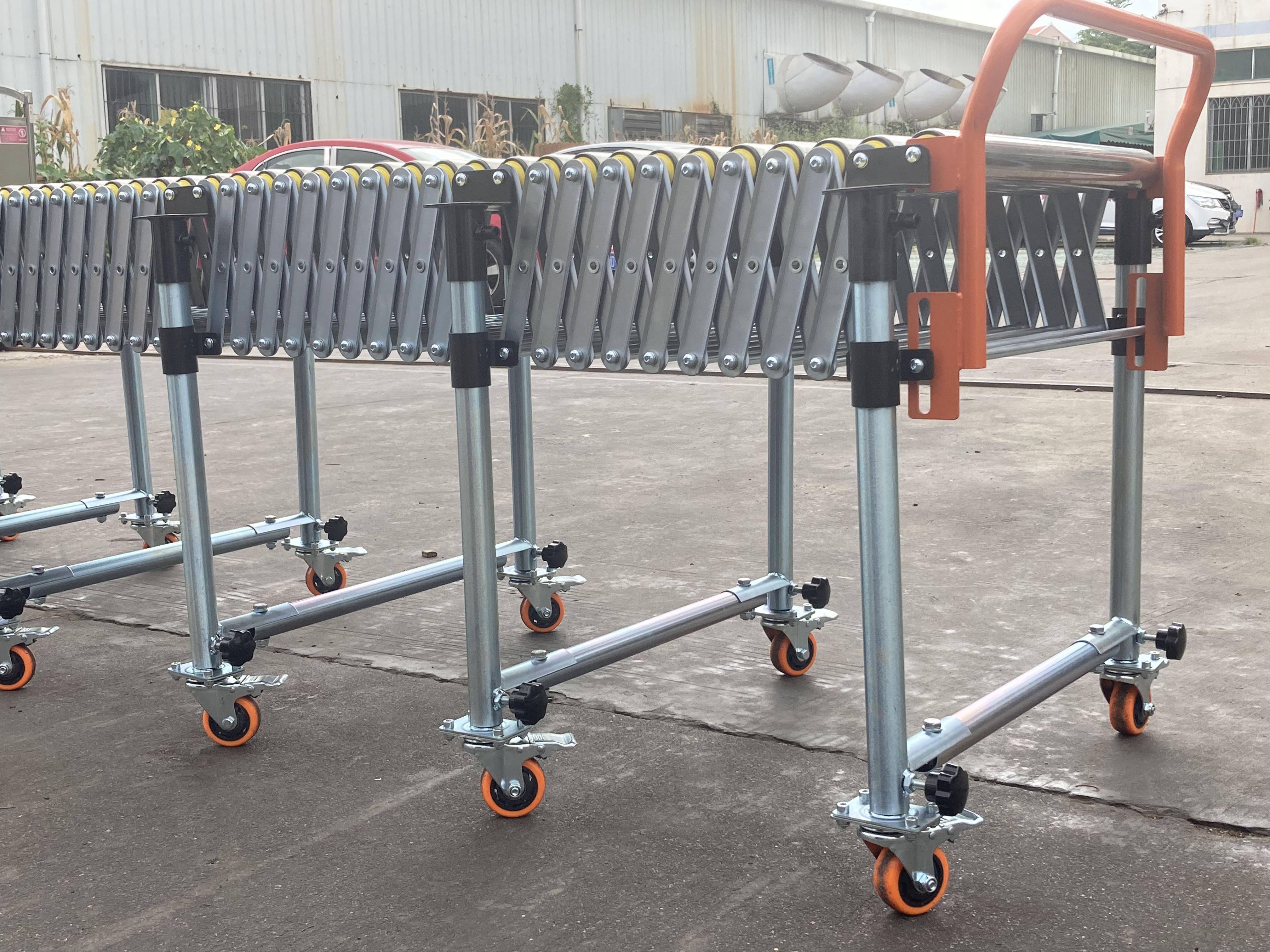 warehouse movable stainless steel flexible telescopic stable gravity roller conveyor manufacturing