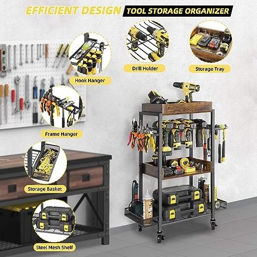 Electric tools storage cart multifunctional garage tools screwdriver wrench hammer storage rack