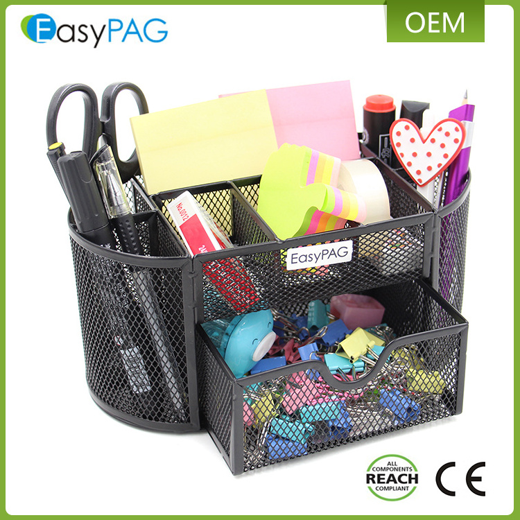 Wholesale Free sample office counter top iron metal mesh desk organizer